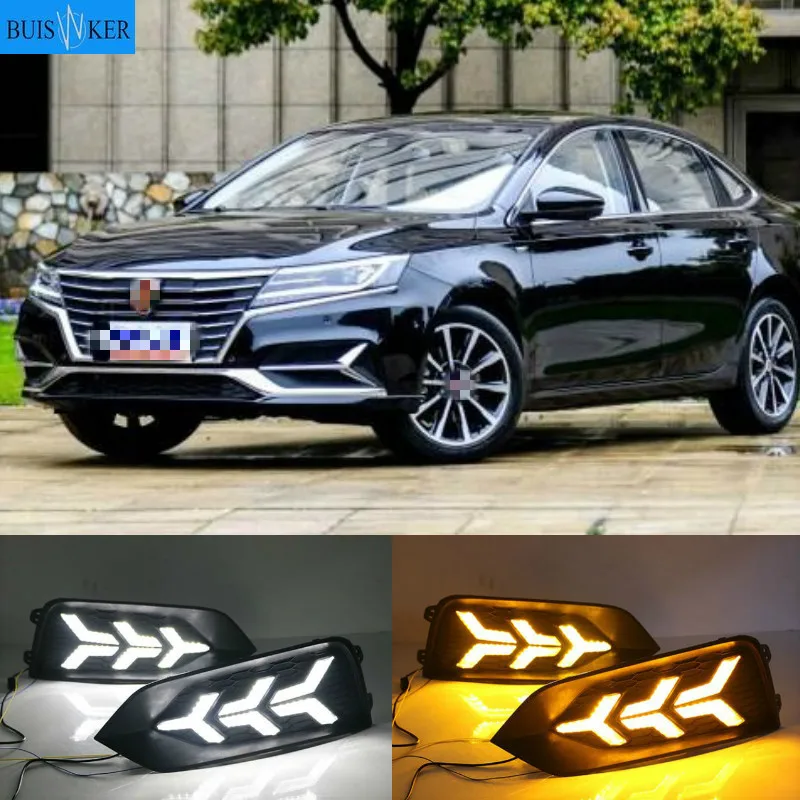 

For Roewe EI6 2019 LED Daytime Running Lights DRL Fog Lamp with Yellow Turn Signal Lamp