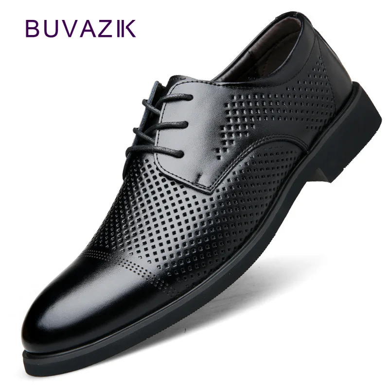 Genuine Leather Oxford Shoes for Men Breathable Formal Shoes Pierced Designer Business Classic Men Dress Shoes Chaussure Homme