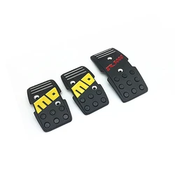 3Pcs Black Racing Non-Slip Metal Manual Car Brake Clutch Accelerate Pedals Car Accessories