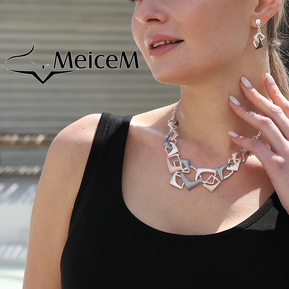 MeiceM Large Fashion Women's Long Necklaces 2023 Elegant Womens Collar Choker Neck Necklace Luxury Quality Jewelry for Women