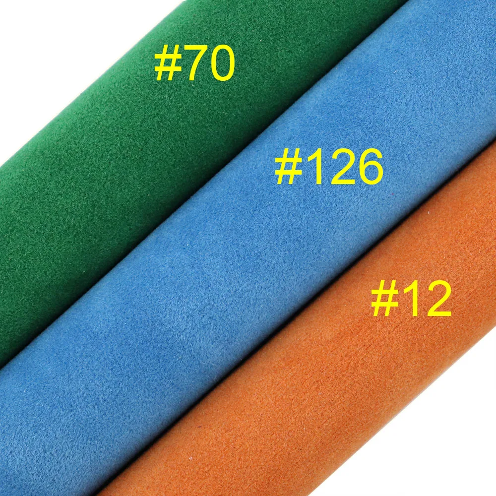 30x134cm Roll Green Blue Double-Sided Arificial Suede Velvet Flock Fabric Synthetic Faux Leather For Bows Decoration KY006