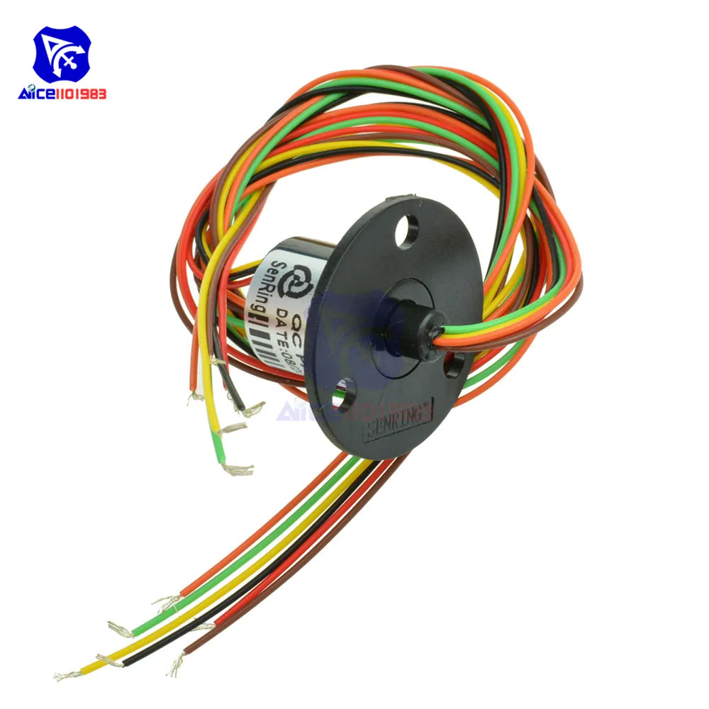 diymore 6-Way 300RPM 12.5mm / 250PRM 22mm Conductive Slip Ring 2A AC 240V for Monitor Robotic Engineering Plastics