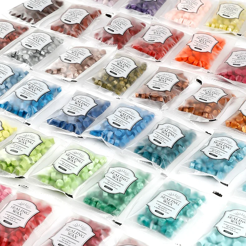 Small Bag of 100 Octagonal Wax Particles 35g Lacquer Seal Wax Particles Color Mixed Color Sealing Wax