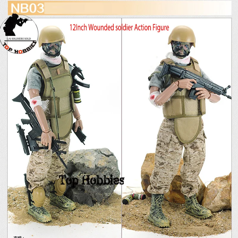 1PCS 12Inch Special Forces Action Figure/Custom Made Wounded Soldier/Hot toys Army Action Figures Retail Box