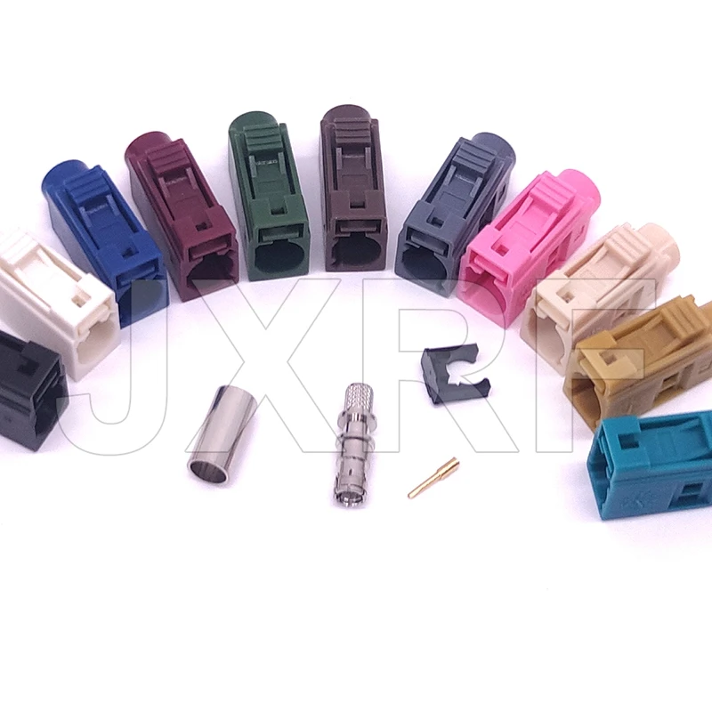 1PCS FAKRA Connector Female A B C D E F G H I K Z Type Crimp for RG58 LMR195 Cable Adapter Car Radio Antenna Connector