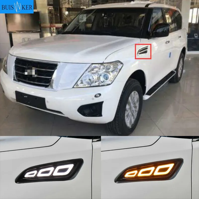 

LED Daytime Running Light 12V DRL Turning Signal Lamp Car Fender Light For Nissan Patrol 2014 2015 2016 2017 2018 2019