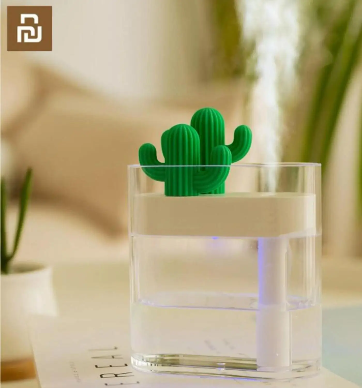 

xiamiYoupin 319 Clear Cactus Ultrasonic Air Humidifier 160ML Color Light USB Air Purifier Anion Mist Maker Water Atomizer