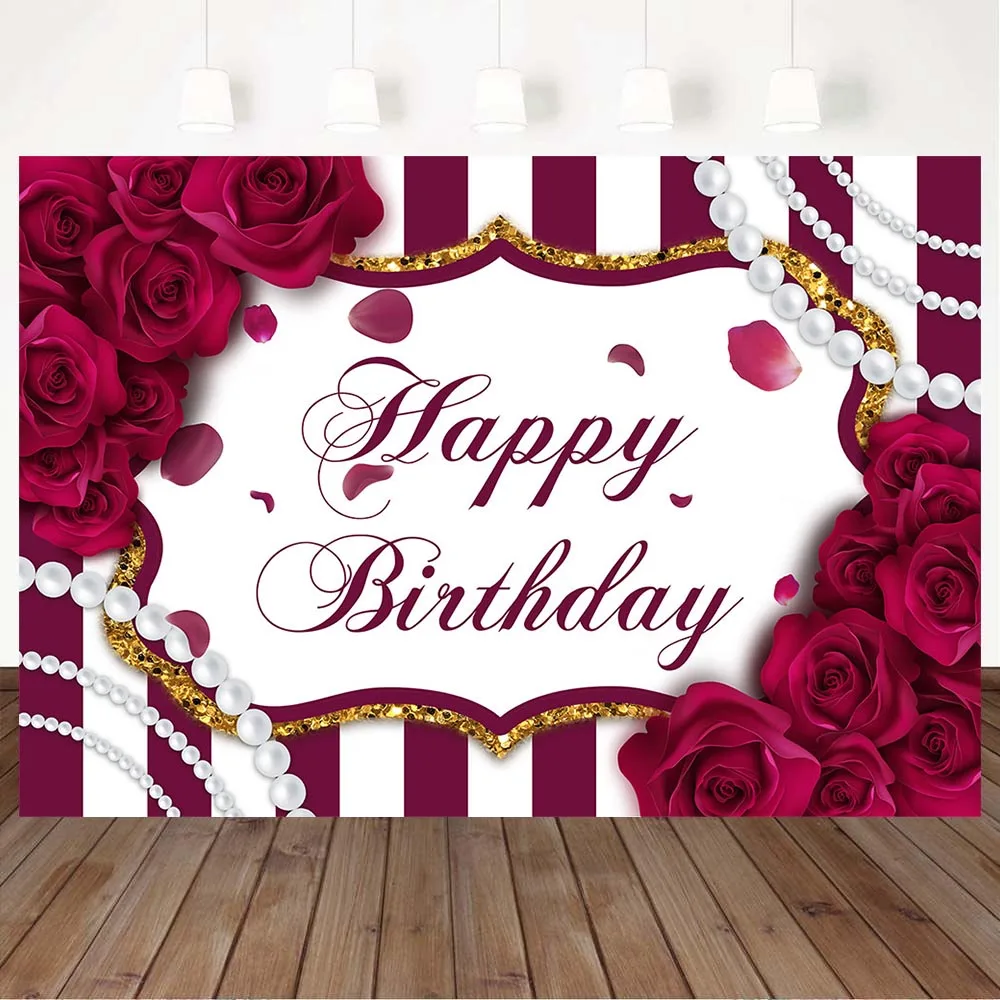 Mocsicka фон для фотосъемки с изображением женщины девочки на день рождения украшение роза Жемчуг Подсолнух полосатый фон для фотосъемки