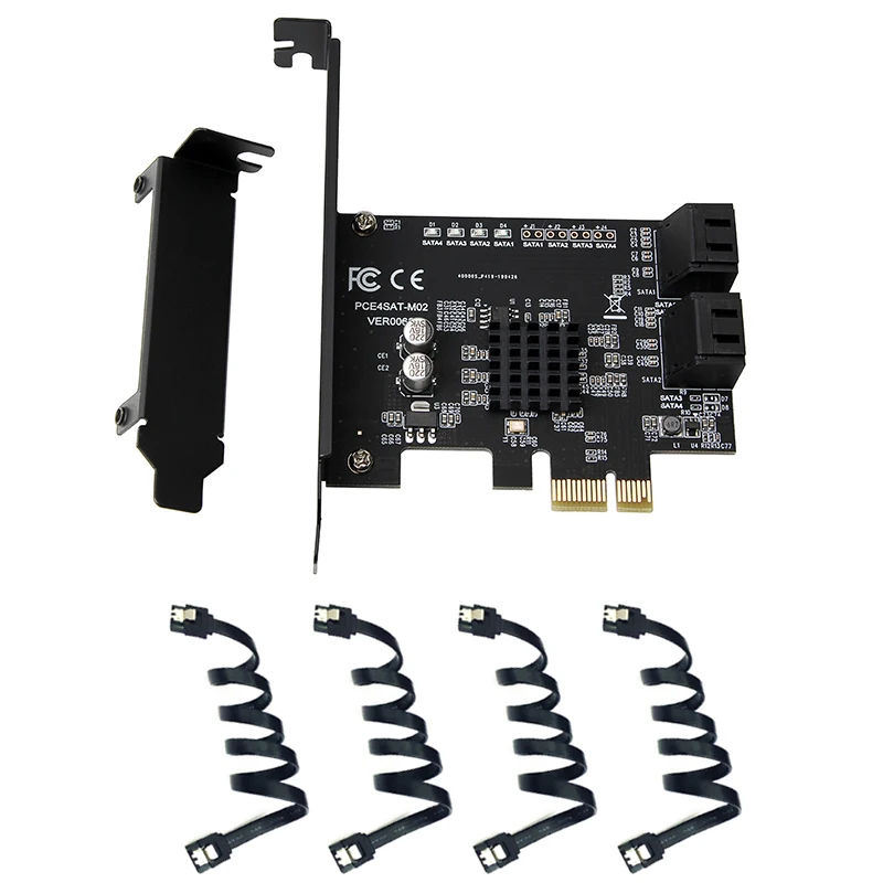 

4 Ports SATA 3.0 Card PCI-E SATA Card PCIe 1X Cards PCI Express to SATA 3.0 Expansion Adapter for HDD SSD IPFS Mining Controller