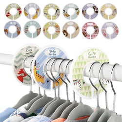 Baby Kids Clothes Hanger Rack Size Dividers Round Clothes Size Tags Rings, Plastic