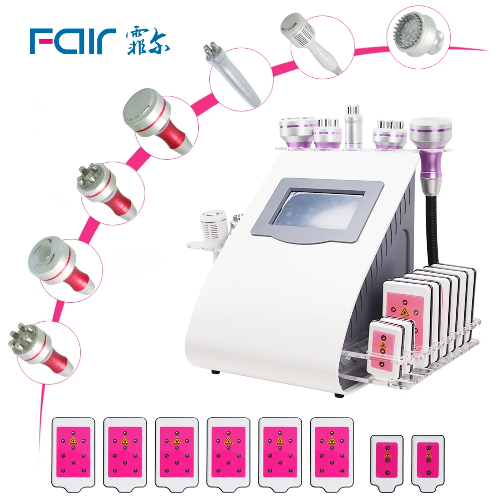 

FAIR New 9 in 1 Ultrasonic Liposuction 40K Cavitation Body Slimming Machine Vacuum Multipolar RF Beauty Device for Face and Body