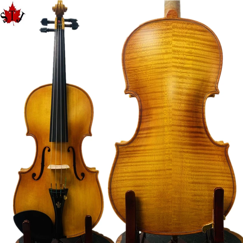 Strad style SONG Master full size 4/4 violin ,best maple wood back,Indian grade A ebony accessories #15204