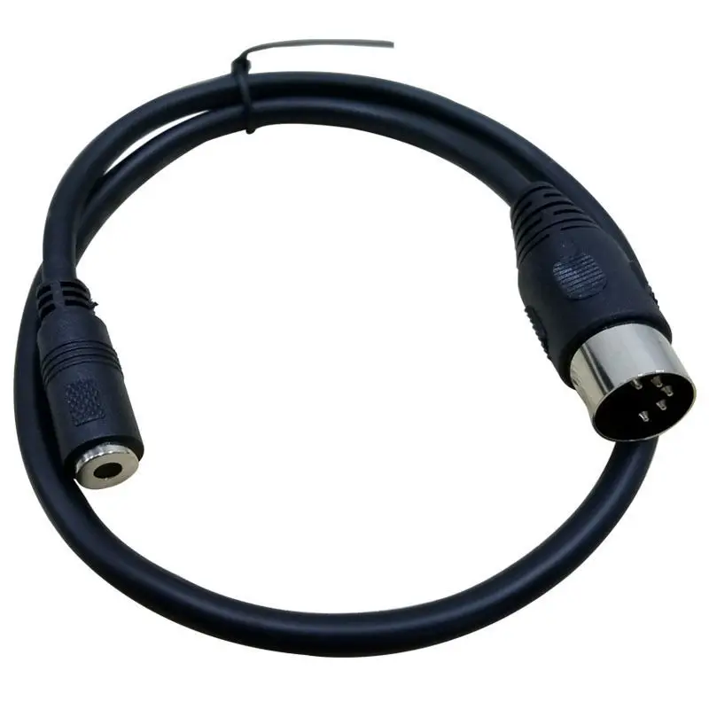 3.5mm kobieta do DIN 5 sztyftami MIDI kabel z wtykiem męskim 50CM 1.5M Audio AUX wyjście mikrofon słuchawkowy złącze Stereo kabel Adapter 5pin