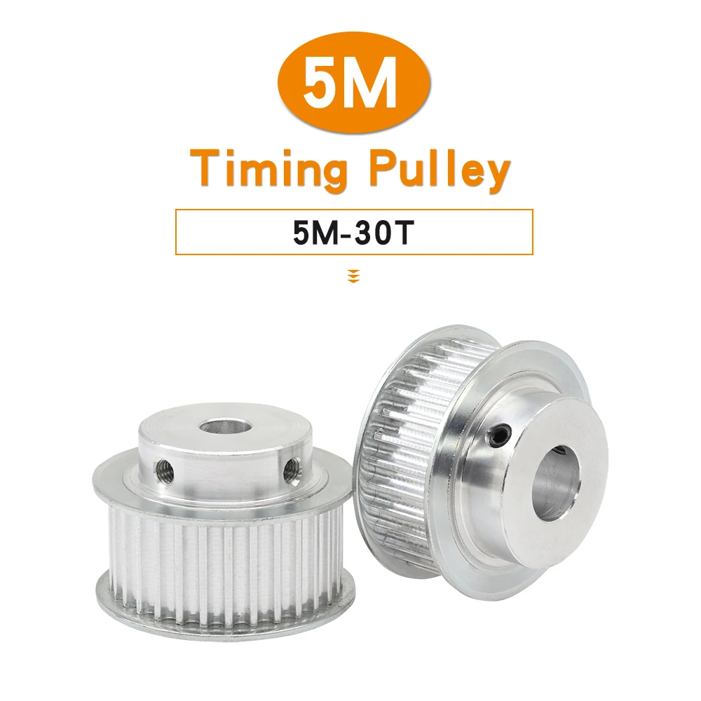 5M30T Timing Pulley Bore 6/6.35/8/10/12/12.7/14/15/16/17/19/20 mm Aluminium  Pulley Wheel For Width 15/20 mm Timing Belt