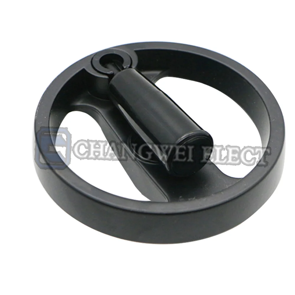 Aluminum alloy machine tool hollow handwheel, foldable handle, round double-spoke nylon handwheel,control locking steering wheel