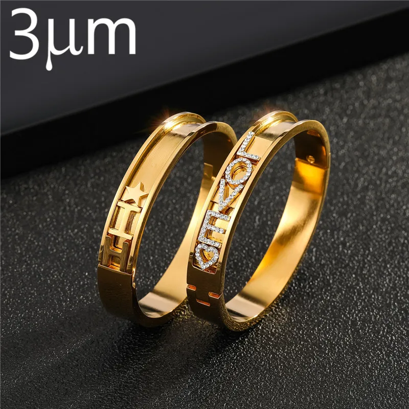 3UMeter Stainless Steel Name Bangle Bar slide CZ Bracelet Custom Name Personalized Bracelet Slide Letter Star for Women Gifts