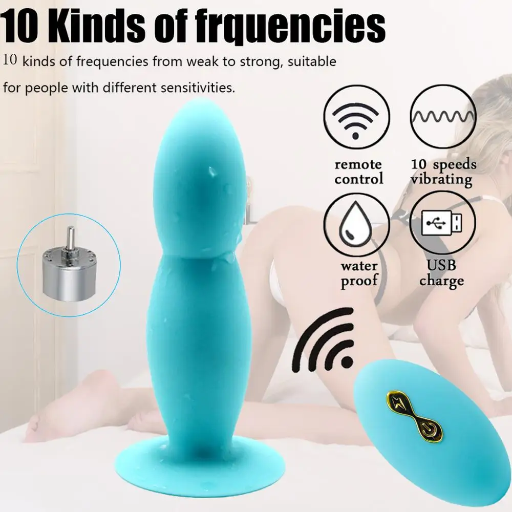 Vibrating Prostate Massager Men Anal Plug Waterproof Powerful Motors 10 Stimulation Patterns Butt Silicone Sex Toys for Adults