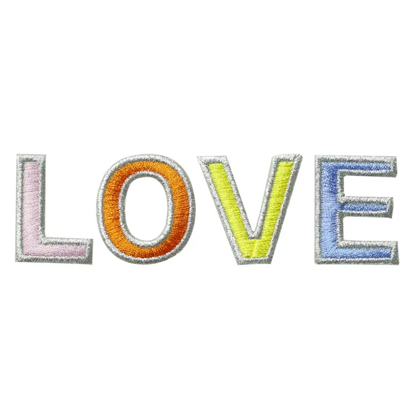 Fashion English Letters Alphabet Embroidered Patches Applique Iron On Letters For Clothes Shoes Bags Application For Kids Name
