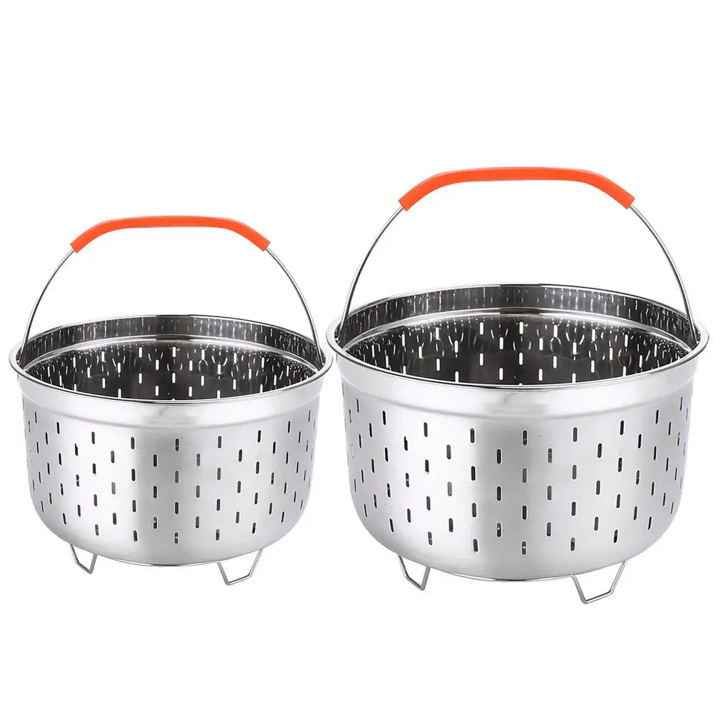 Stainless Steel Steam Basket Pressure Cooker Anti-scald Steamer Multi-Function Fruit Cleaning Basket Kitchen Accessories