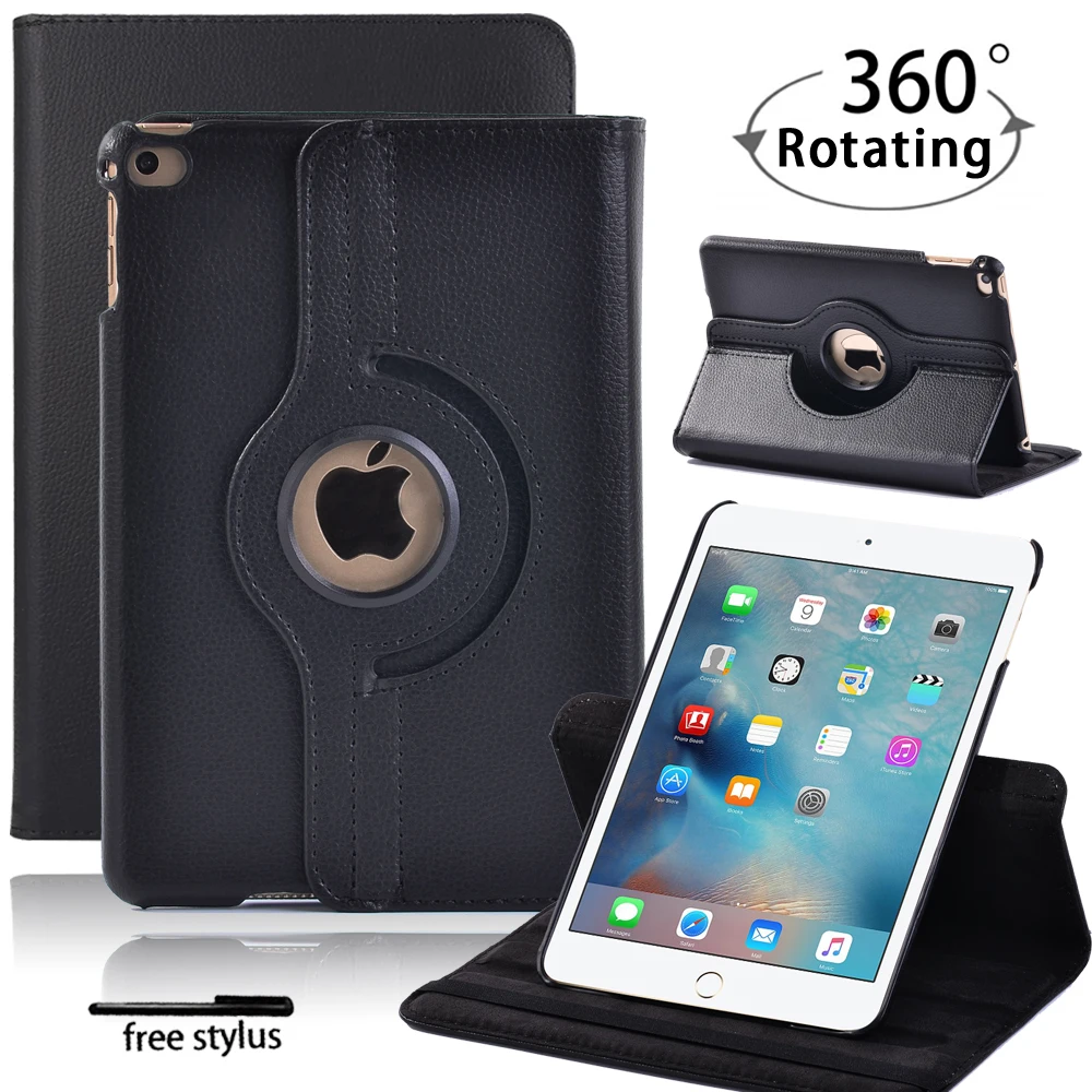 360 Rotating Smart Case for Apple Ipad Mini 4/5 7.9 Inch PU Leather Flip Stand Tablet Cover for A1538/A1550/A2133/A2124/A2125