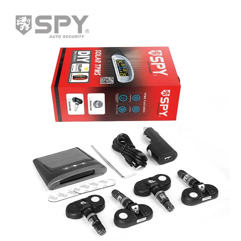 SPY V10 Solar Power TPMS Tire Pressure Monitoring System with Internal Sensor