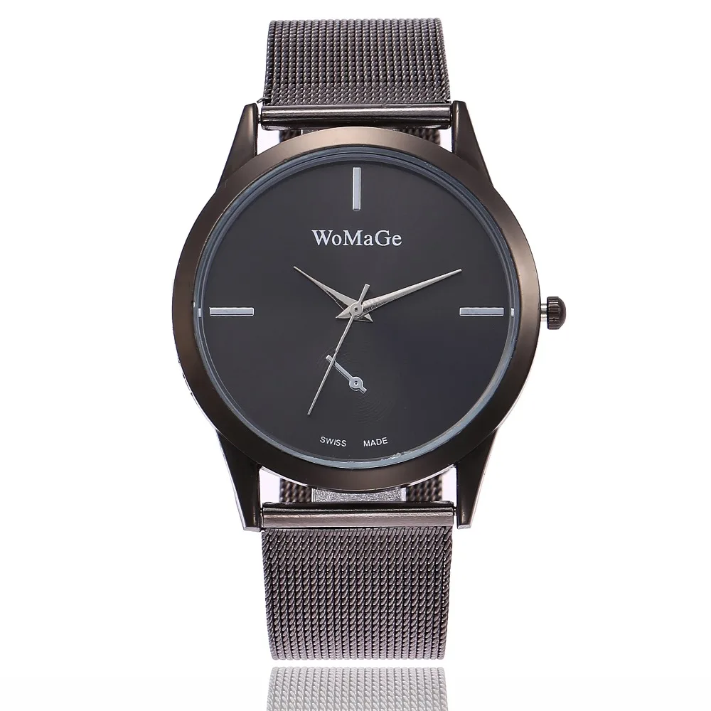 Womage-relojes de marca para mujer, reloj de pulsera de oro rosa para mujer, reloj de cuarzo Simple, moda