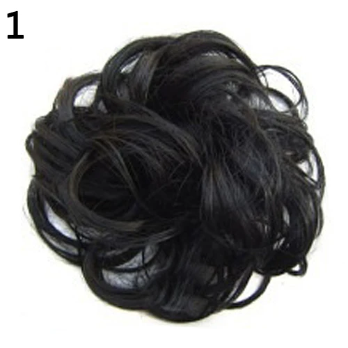 Fashion Synthetic Chignon With Rubber Band Brown Blonde Women Curly Chignon Hair Clip In Hairpiece Bun Drawstring