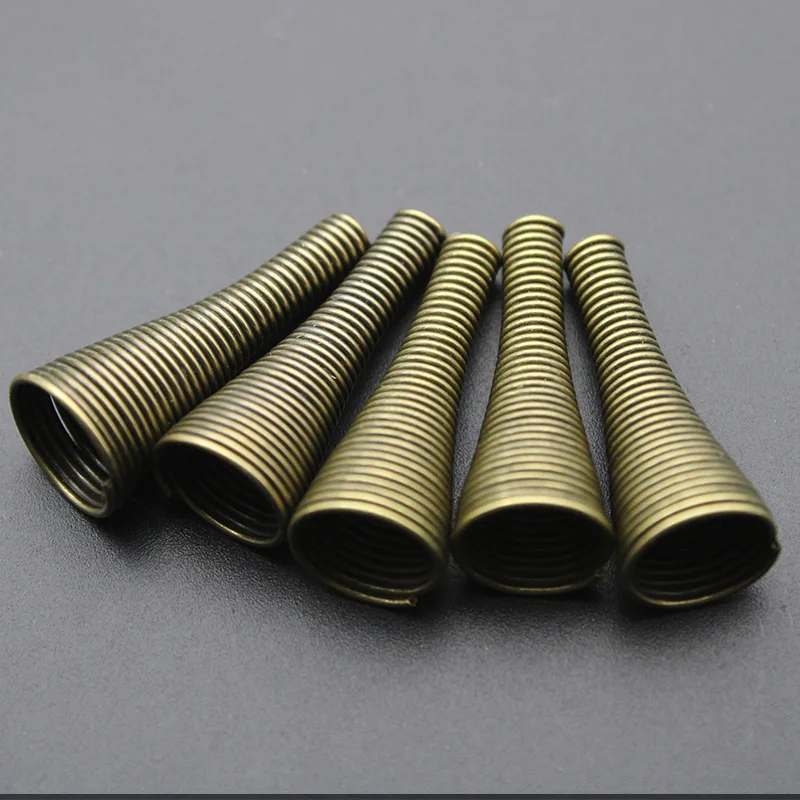 50pcs/lot 22*9mm Gold/Silver Color Metal Spring Bead Caps Spacer End Caps Stoppers for DIY Jewelry Making Findings Z636