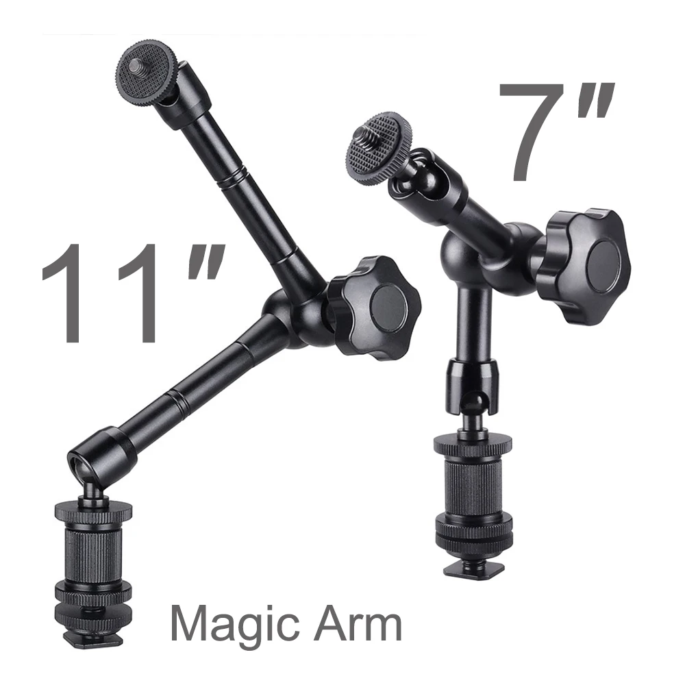 7/11 Inch Articulating Magic Arm Wall Mount 1/4 Screw Holder Stand for Webcam LED Light DSLR Camera Photo studio Accessories