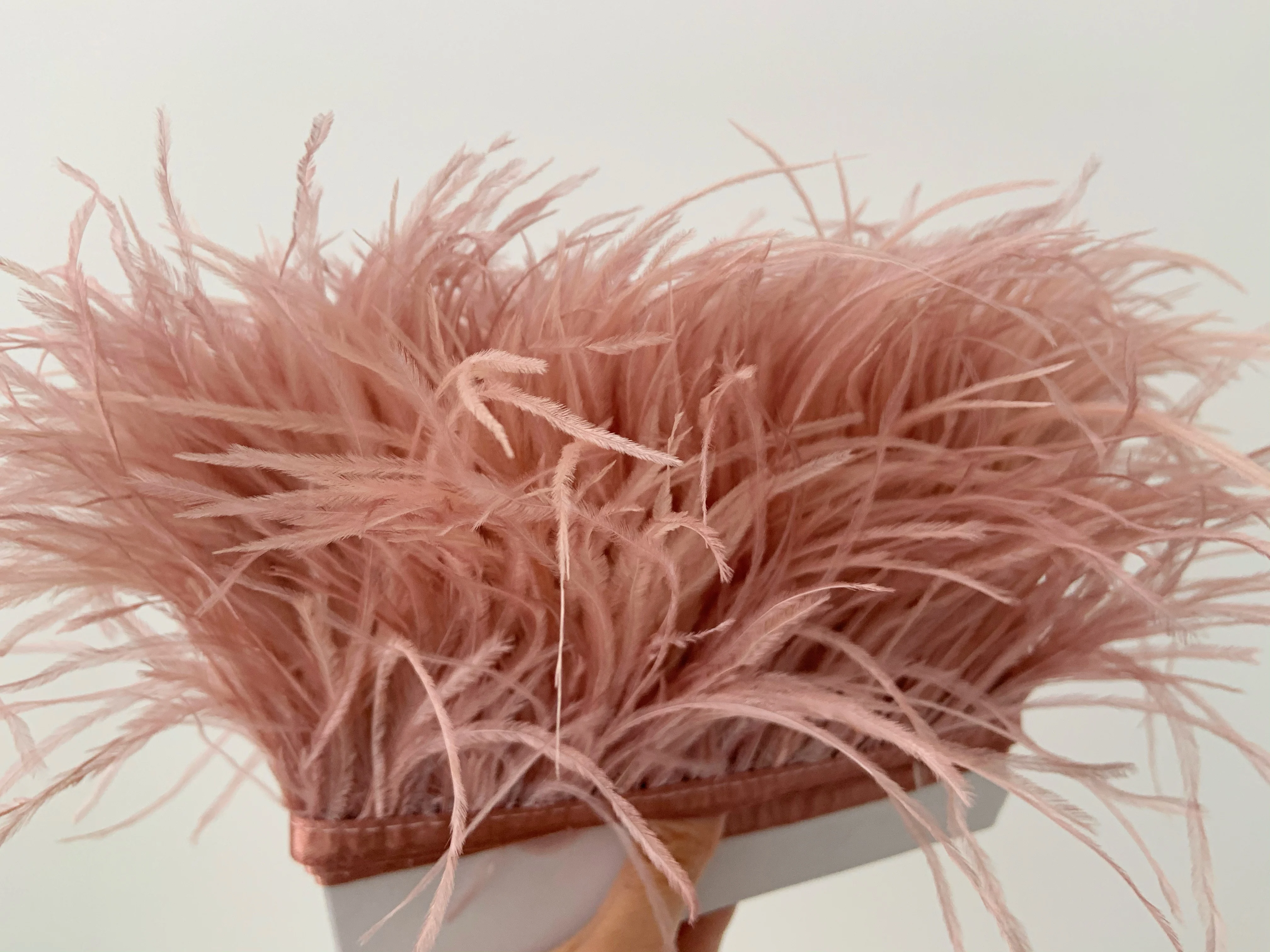 

10 Yards 52 Colors Ostrich Feather Fringe Trim Plume Tassel Ribbon Tape for Couture,Handcrafts,Party Shoes Accessories