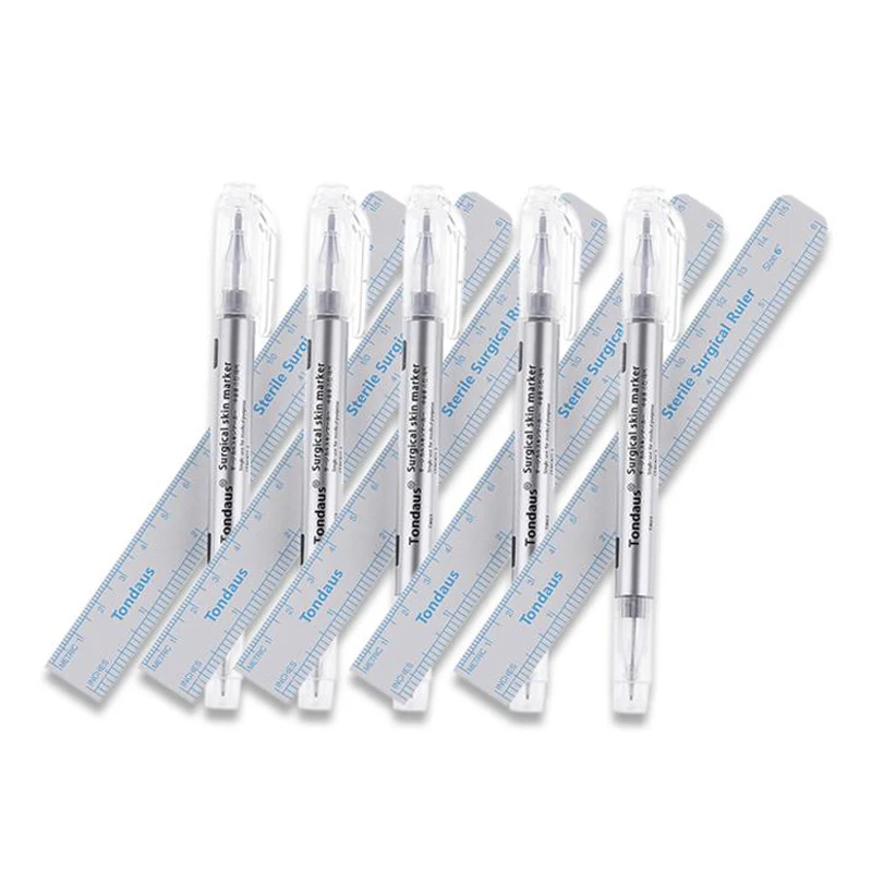 

5PCS Skin Notation Pen for Semi Permanent Makeup Skin Marker Pen With Ruler Tattoo Makeup Accessories