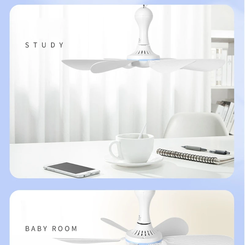 6 أوراق 5 فولت USB مروحة السقف برودة الهواء معلقة USB بالطاقة 16.5 بوصة خيمة المشجعين للتخييم في الهواء الطلق عنبر المنزل السرير