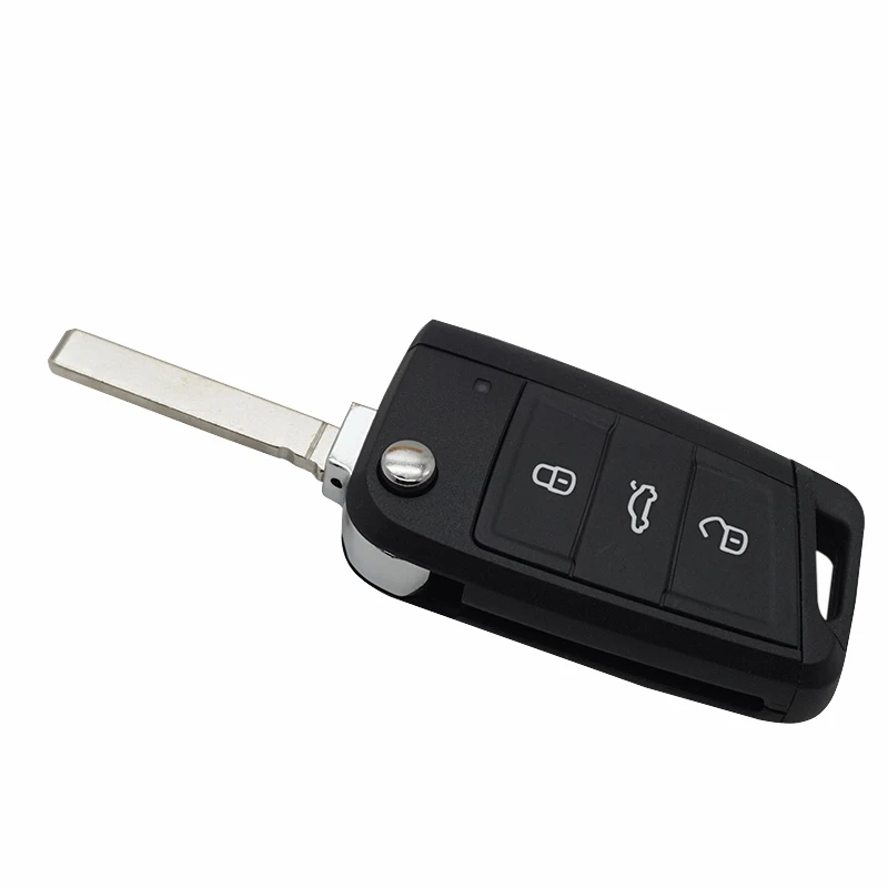 Cocolockey-capa com 3 botões para controle remoto de carro, compatível com vw mqb gollf 7, skoda octavia a7, seat leon hu162t blade