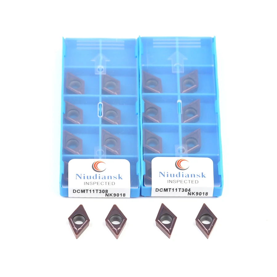 Dcmt11t304 nk9018 dcmt11t308 nk9018 carboneto cnc torno transformando inserções de corte de alta qualidade para processamento de aço inoxidável