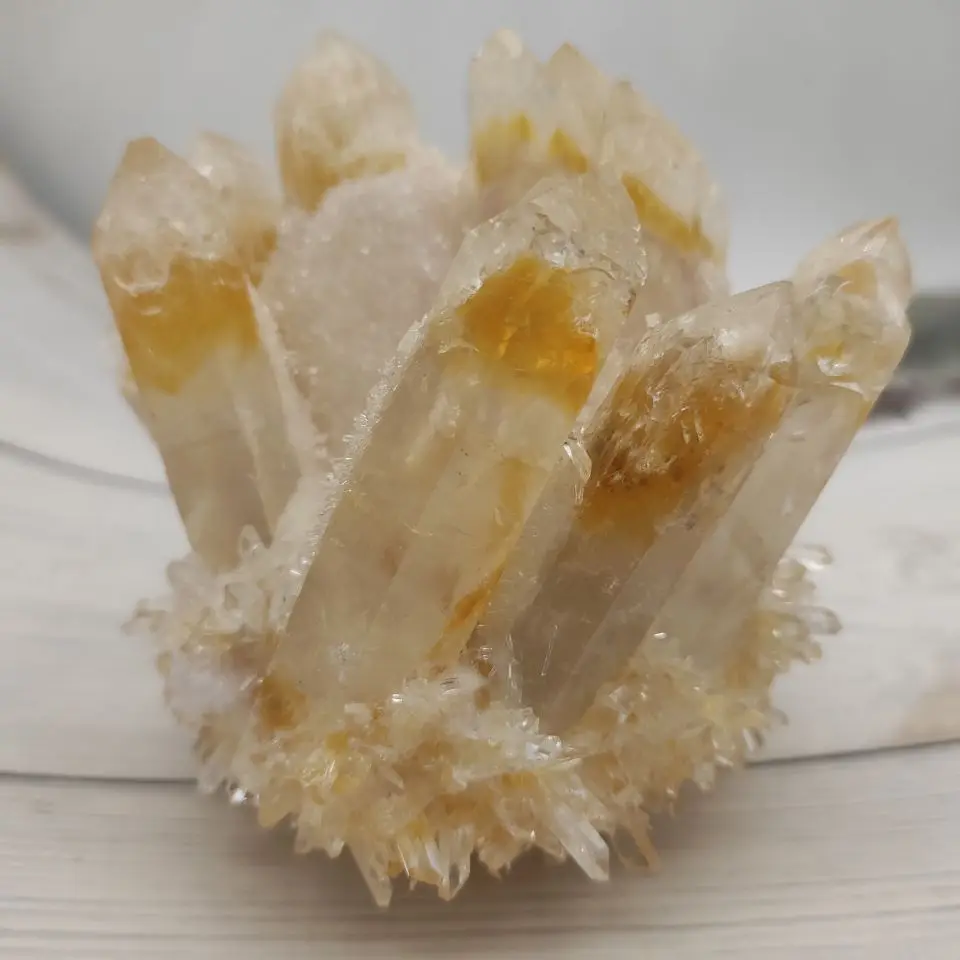 500-600g New Find Natural Beatiful Yellow Tibetan Quartz Crystal Cluster Specimen healing