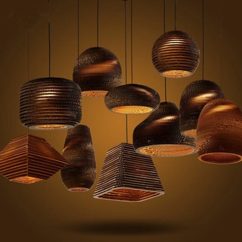 

Bamboo paper honeycomb bamboo pendant lights personalized living room restaurant cafe clothing store pendant lamps