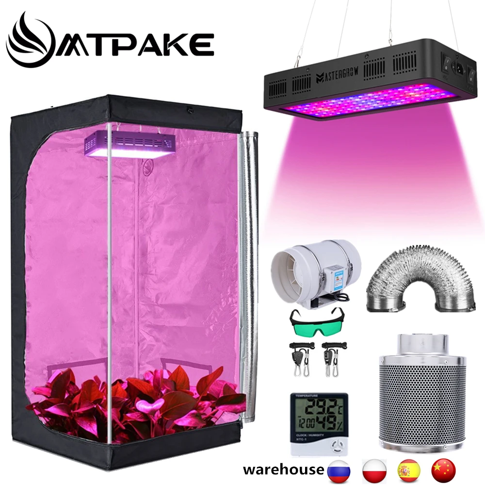 Led Grow Light suit With 600W 900W 1200W VEG/BLOOM Led Grow Light 4/6 Inch Fan Activated Carbon Filter Set 50-150 CM Grow Tent