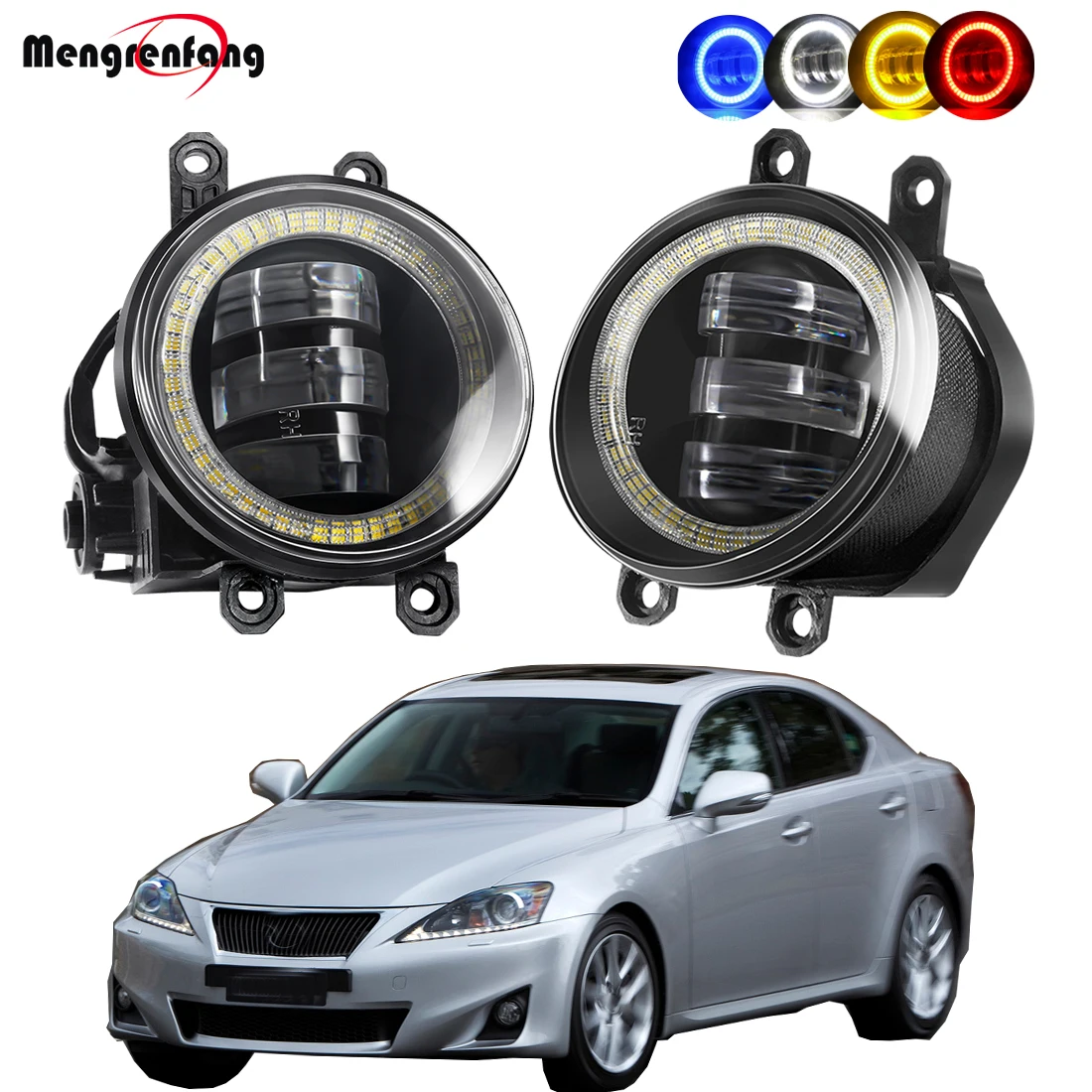 2 X LED Fog Light Assembly Car Angel Eye Fog Daytime Running Lamp DRL For Lexus IS IS250 IS350 2008-2013 (F-Sport Package Only)