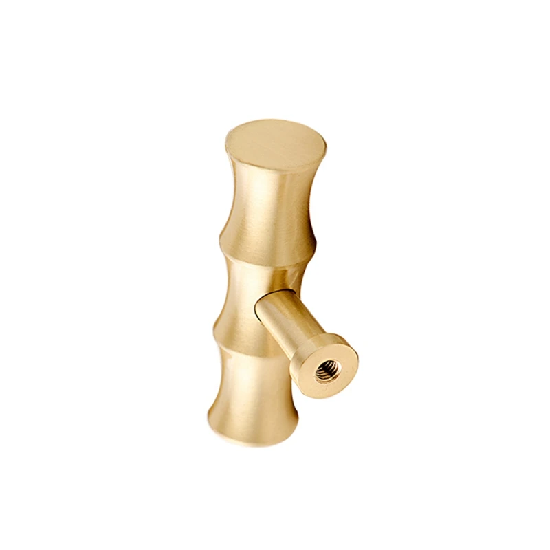 Modern Brushed Brass Cabinet Kitchen Knobs Bamboo Style Gold Drawer Dresser  Pulls Furniture Cupboard Door Handles-4Pack - AliExpress 13
