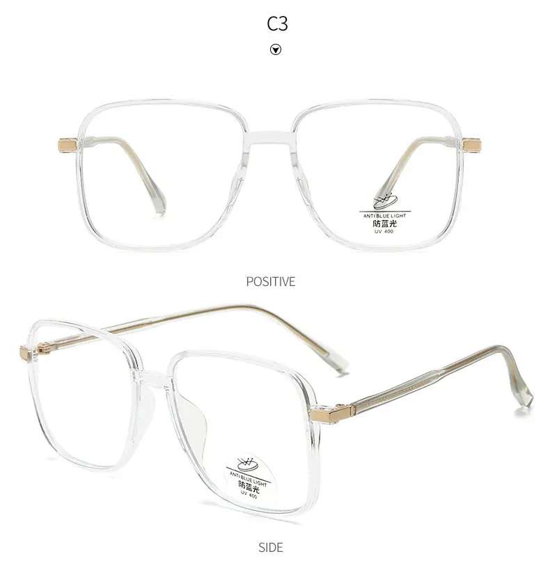 Kunststoff-Brillengestell, großes Rahmen-Design, Vollrandbrille mit Federscharnieren, Anti-Blue-Ray-Brille, Neuankömmling, Unisex – Detail 11
