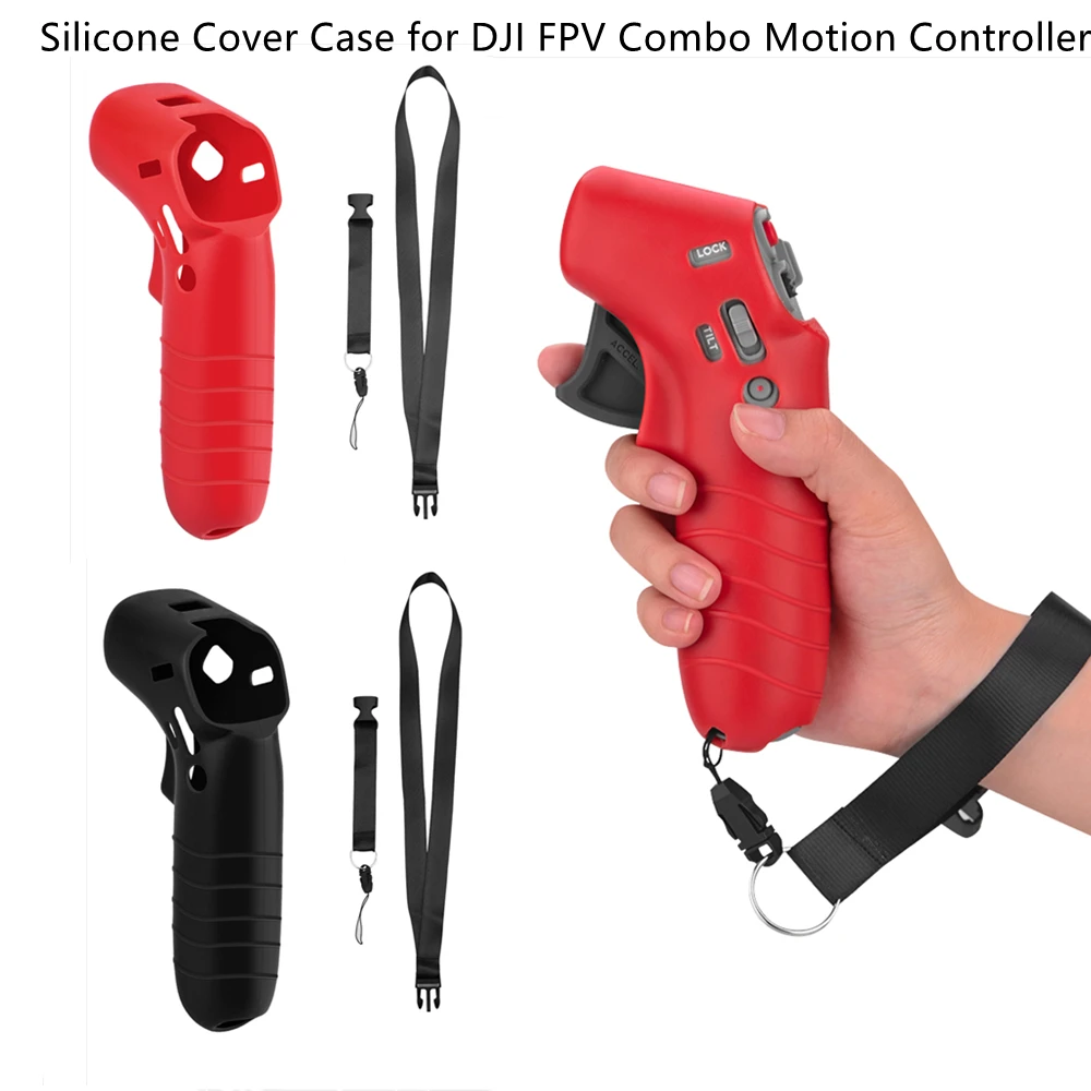Ốp Lưng Silicon Cho Máy Bay DJI FPV Combo/Avata Bộ Điều Khiển Chuyển Động Bảo Vệ Da Dây Buộc Dây Đeo Cổ Cho DJI Drone RC phụ Kiện