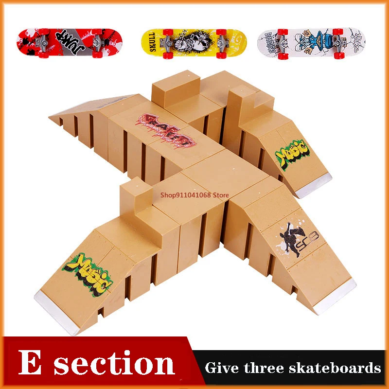 Finger Skateboards Skate Park Ramp Parts for Tech Practice Deck Children Gift Set Fingerboard Toys