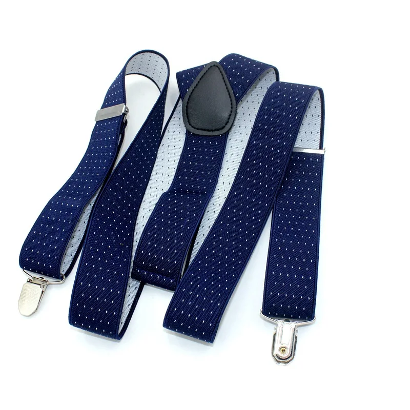 High Quality Large Adult Men's suspenders Metal 3 Clips Braces Vintage Men Elastic Wedding Suspenders Men Double Shoulder Strap