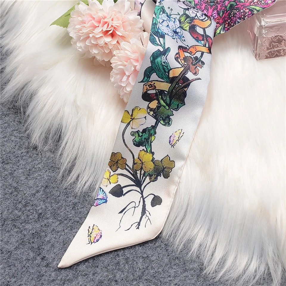 New Tarot Twill 100% Summer Silk Scarf Women Brand Scarf Skinny Hair Bag Scarves Design Wrist Towel Foulard Neckerchief Headband