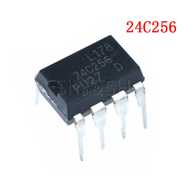 10pcs AT24C256 DIP-8 24C256 DIP8 AT24C256N DIP AT24C256-10PU-2.7 2-wire serial EEPROM memory