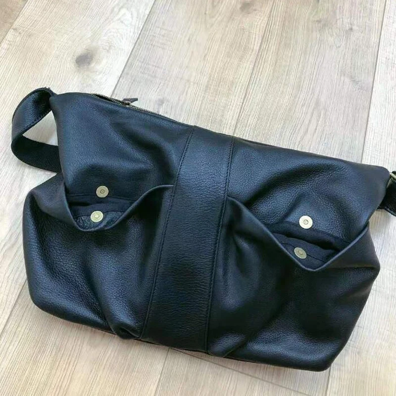 Echt leder Sack Schulter Damen Taschen zwei Out Taschen Designer Schulter Umhängetaschen für Frauen Universität Handtaschen – Detail 10
