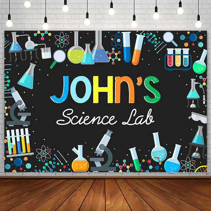 

Avezano Photography Background Science Lab Black Boy Birthday Party Banner Decor Backdrop Customizable Photo Studio Photozone