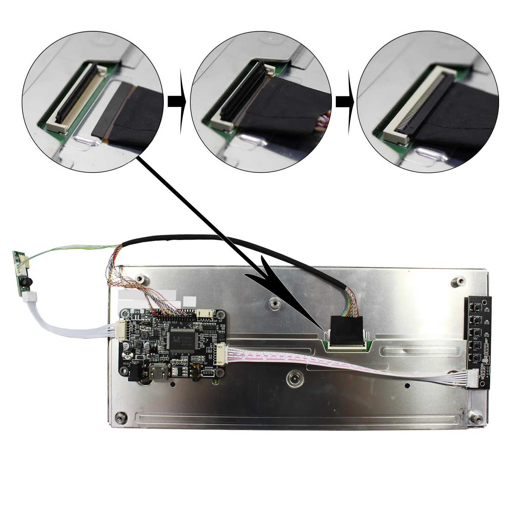 HD MI LCD Driver Board For 12.3 in 1920x720 HSD123KPW1-A30 HSD123KPW2-D10 LCD