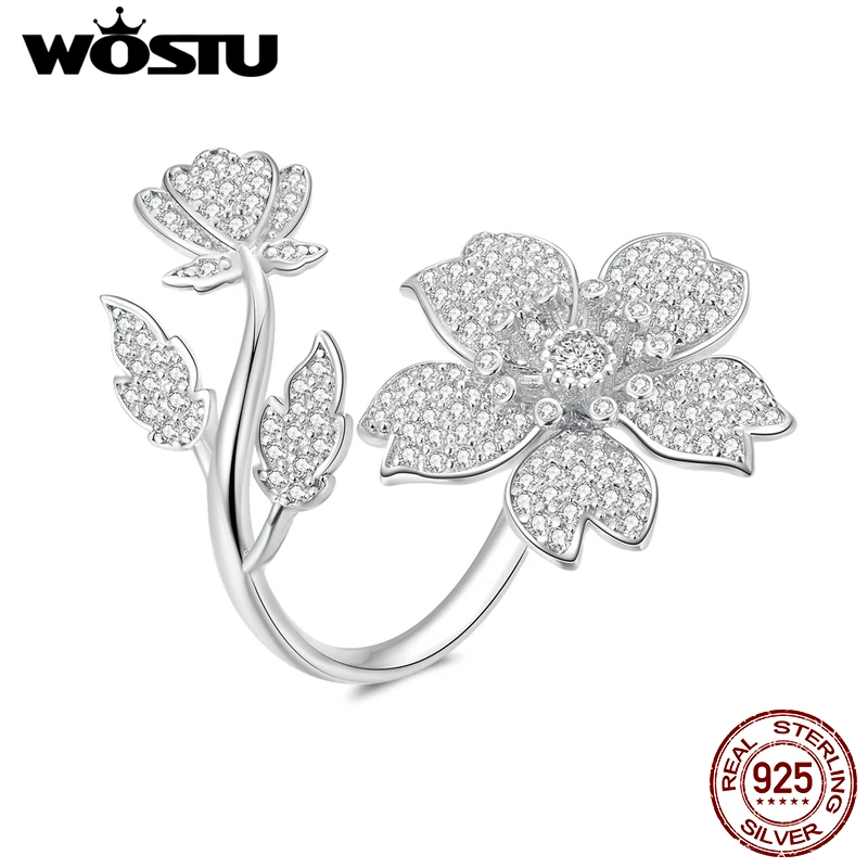 Wostu 925 Sterling Zilveren Lange Staart Muis Open Ringen Verstelbare Party Vrouwen Ring Vinger Mode-sieraden 2020 Nieuwe Collectie CQR632