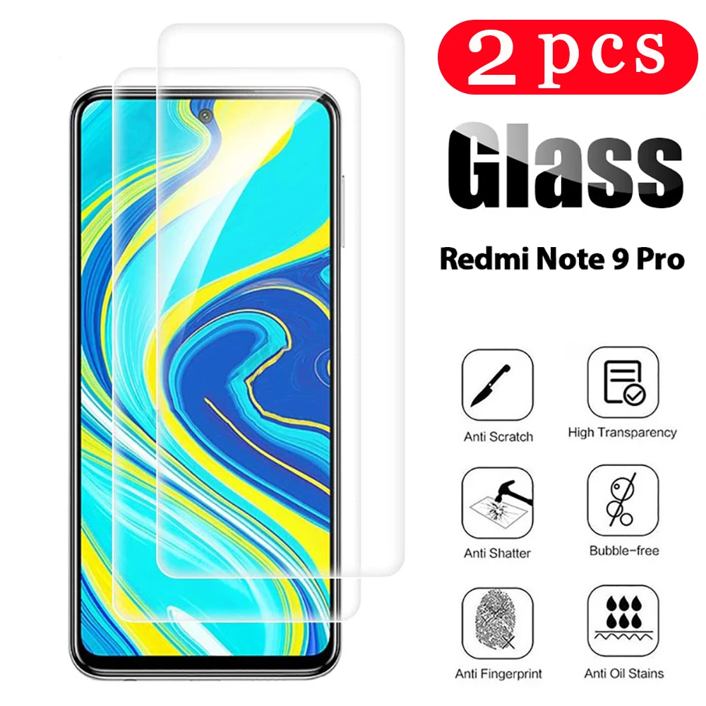 2Pcs for xiaomi redmi note 9 9S pro MAX tempered glass redmi 9 9C 9A protective film phone screen protector on glass smartphone